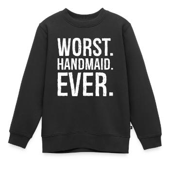 worst handmaid ever - Kids Premium Organic Sweatshirt - black - Front - AI Model Kid Female (0cm)