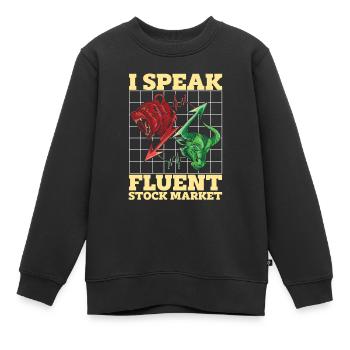 Courtier - Sweat Premium enfant bio - noir - Devant - AI Model Kid Female (0cm)