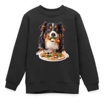 Berger australien - Sweat Premium enfant bio - noir - Devant - AI Model Kid Female (0cm)