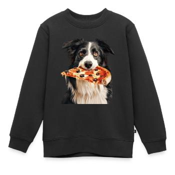 Border Collie - Sweat Premium enfant bio - noir - Devant - AI Model Kid Female (0cm)