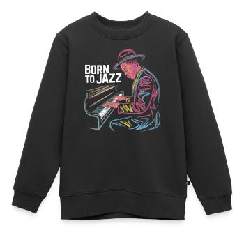 Born To Jazz : l’art magistral du piano - Sweat Premium enfant bio - noir - Devant - AI Model Kid Female (0cm)