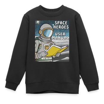 ASTRONAUT BUCH SPACE HERO USER MANUAL - Kinder Premium Organic Sweatshirt - Schwarz - Vorne - AI Model Kid Female (0cm)
