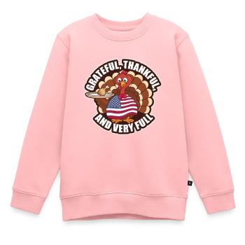 Dinde drôle de Thanksgiving - Sweat Premium enfant bio - rose - Devant - AI Model Kid Female (0cm)