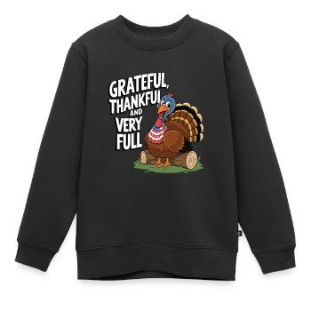 Lustiger Thanksgiving Truthahn - Kinder Premium Organic Sweatshirt - Schwarz - Vorne - AI Model Kid Female (0cm)