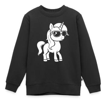 Pony - Kinder Premium Organic Sweatshirt - Schwarz - Vorne - AI Model Kid Female (0cm)