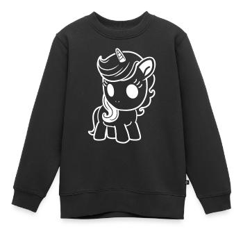 Pony - Kinder Premium Organic Sweatshirt - Schwarz - Vorne - AI Model Kid Female (0cm)