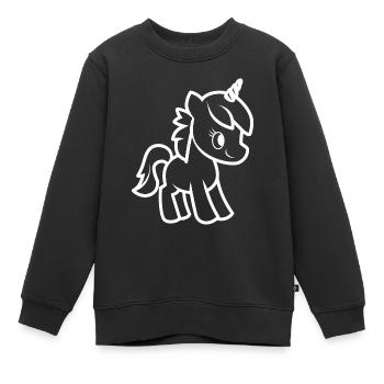 Pony - Kinder Premium Organic Sweatshirt - Schwarz - Vorne - AI Model Kid Female (0cm)