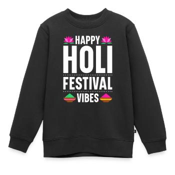 Holi India Holi Festival Happy Holi Fest - Kids Premium Organic Sweatshirt - black - Front - AI Model Kid Female (0cm)