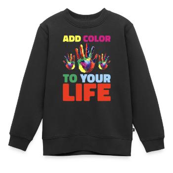 Holi India Holi Festival Happy Holi Fest - Kids Premium Organic Sweatshirt - black - Front - AI Model Kid Female (0cm)