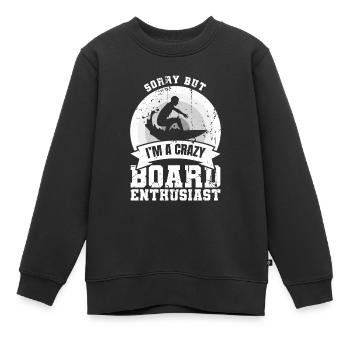 Wellenreiter Witz - Kinder Premium Organic Sweatshirt - Schwarz - Vorne - AI Model Kid Female (0cm)