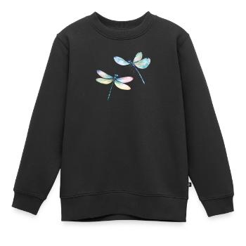 Libelle Duo Dragonfly Duo - Kinder Premium Organic Sweatshirt - Schwarz - Vorne - AI Model Kid Female (0cm)