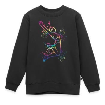 Sauts en longueur Saut en longueur Enfants Saut en longueur - Sweat Premium enfant bio - noir - Devant - AI Model Kid Female (0cm)