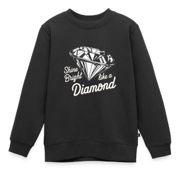 Glänzen Sie hell wie ein Diamant - Kinder Premium Organic Sweatshirt - Schwarz - Vorne - AI Model Kid Female (0cm)