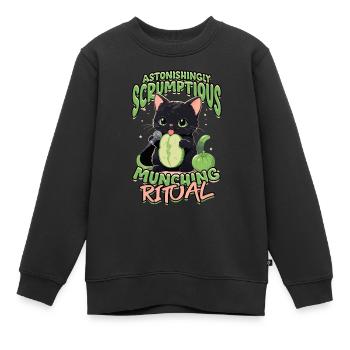 ASMR Astonishingly Scrumptious Munching Ritual - Kids Premium Organic Sweatshirt - black - Front - AI Model Kid Female (0cm)
