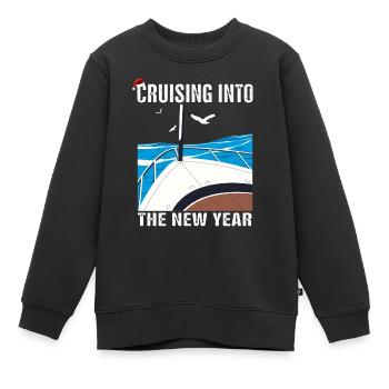 Croisière dans le Nouvel An 2025 Voyage du Nouvel An - Sweat Premium enfant bio - noir - Devant - AI Model Kid Female (0cm)
