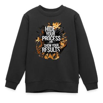 ZEIGEN SIE IHRE ERGEBNISSE - Kinder Premium Organic Sweatshirt - Schwarz - Vorne - AI Model Kid Female (0cm)