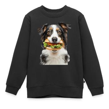 Berger australien - Sweat Premium enfant bio - noir - Devant - AI Model Kid Female (0cm)