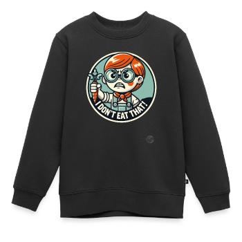 Kleinkind mit Karotte, Das esse ich nicht - Kinder Premium Organic Sweatshirt - Schwarz - Vorne - AI Model Kid Female (0cm)
