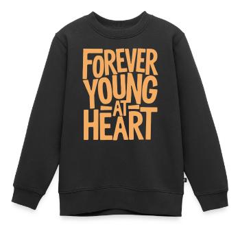Für Immer Jung Im Herzen, Geburtstag Älter Werden - Kinder Premium Organic Sweatshirt - Schwarz - Vorne - AI Model Kid Female (0cm)