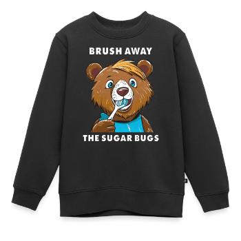 BÄR BRUSH AWAY THE SUGAR BUGS - Kinder Premium Organic Sweatshirt - Schwarz - Vorne - AI Model Kid Female (0cm)