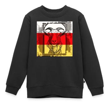ZIEGE STALL - Kinder Premium Organic Sweatshirt - Schwarz - Vorne - AI Model Kid Female (0cm)