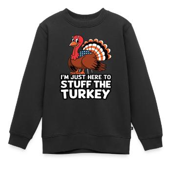 Lustiger Thanksgiving Truthahn - Kinder Premium Organic Sweatshirt - Schwarz - Vorne - AI Model Kid Female (0cm)