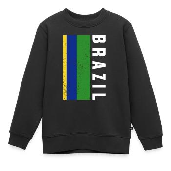 Brésil Brésil Maillot brésilien Rio de Janeiro - Sweat Premium enfant bio - noir - Devant - AI Model Kid Female (0cm)