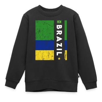 Brésil Brésil Maillot brésilien Rio de Janeiro - Sweat Premium enfant bio - noir - Devant - AI Model Kid Female (0cm)
