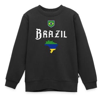 Brésil Brésil Maillot brésilien Rio de Janeiro - Sweat Premium enfant bio - noir - Devant - AI Model Kid Female (0cm)