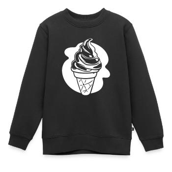 Eiscreme Zeichnung - Kinder Premium Organic Sweatshirt - Schwarz - Vorne - AI Model Kid Female (0cm)