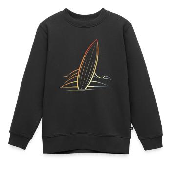 Surfboard - Kids Premium Organic Sweatshirt - black - Front - AI Model Kid Female (0cm)