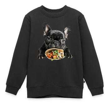 Bouledogue français - Sweat Premium enfant bio - noir - Devant - AI Model Kid Female (0cm)