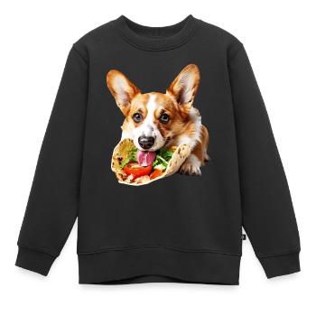 Corgi gallois de Pembroke - Sweat Premium enfant bio - noir - Devant - AI Model Kid Female (0cm)