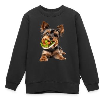 Yorkshire Terrier - Kinder Premium Organic Sweatshirt - Schwarz - Vorne - AI Model Kid Female (0cm)