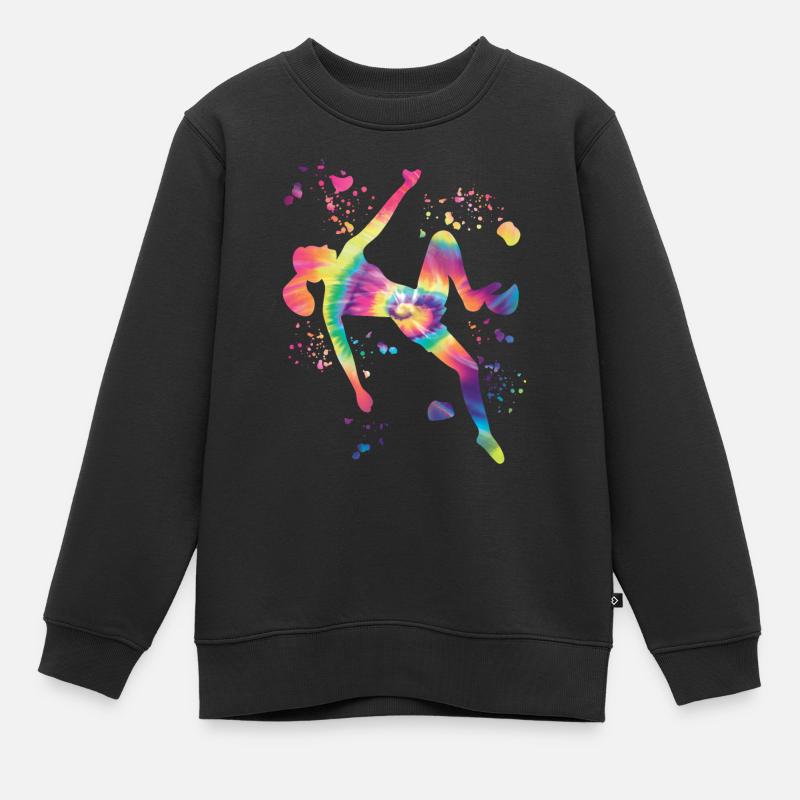 Boulderer Colorsplash Boulder Bouldern - Kinder Premium Organic Sweatshirt - Schwarz