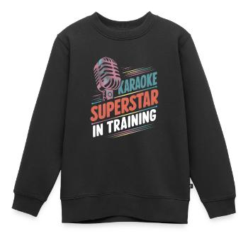 Superstar du karaoké en formation - Sweat Premium enfant bio - noir - Devant - AI Model Kid Female (0cm)