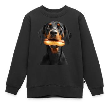 Dobermann - Kinder Premium Organic Sweatshirt - Schwarz - Vorne - AI Model Kid Female (0cm)