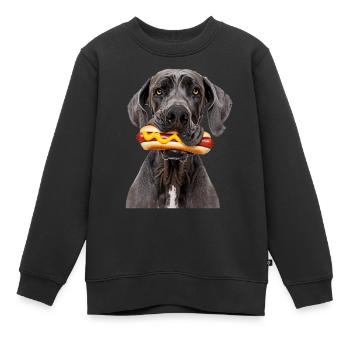 Dogue allemand - Sweat Premium enfant bio - noir - Devant - AI Model Kid Female (0cm)