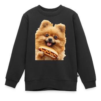 Crache nain - Sweat Premium enfant bio - noir - Devant - AI Model Kid Female (0cm)