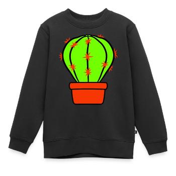 Cactus Plante Épineux Épineux Déserts Cactus - Sweat Premium enfant bio - noir - Devant - AI Model Kid Female (0cm)