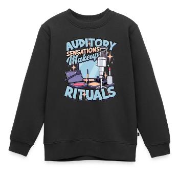 ASMR Flüstern Auditory Sensations Makeup Rituals - Kinder Premium Organic Sweatshirt - Schwarz - Vorne - AI Model Kid Female (0cm)