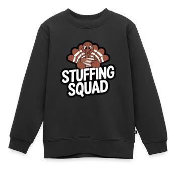 Dinde drôle de Thanksgiving - Sweat Premium enfant bio - noir - Devant - AI Model Kid Female (0cm)