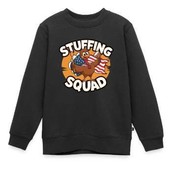 Dinde drôle de Thanksgiving - Sweat Premium enfant bio - noir - Devant - AI Model Kid Female (0cm)