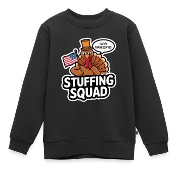 Lustiger Thanksgiving Truthahn - Kinder Premium Organic Sweatshirt - Schwarz - Vorne - AI Model Kid Female (0cm)