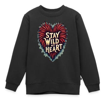 TREND ZITATE HERZ - Kinder Premium Organic Sweatshirt - Schwarz - Vorne - AI Model Kid Female (0cm)
