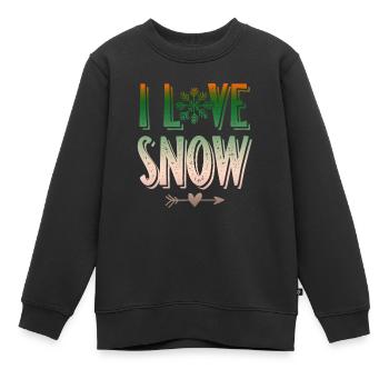 I Love Snow - Kinder Premium Organic Sweatshirt - Schwarz - Vorne - AI Model Kid Female (0cm)