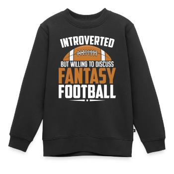 Introverti mais prêt à discuter de fantaisie amusante - Sweat Premium enfant bio - noir - Devant - AI Model Kid Female (0cm)