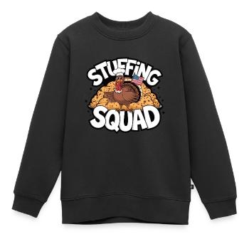 Dinde drôle de Thanksgiving - Sweat Premium enfant bio - noir - Devant - AI Model Kid Female (0cm)