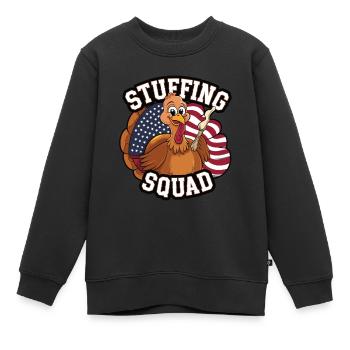 Dinde drôle de Thanksgiving - Sweat Premium enfant bio - noir - Devant - AI Model Kid Female (0cm)