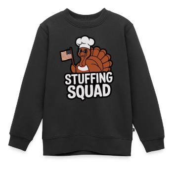Lustiger Thanksgiving Truthahn - Kinder Premium Organic Sweatshirt - Schwarz - Vorne - AI Model Kid Female (0cm)